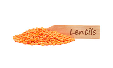 Image showing Red lentils at plate
