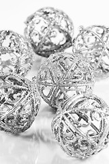 Image showing Silver Christmas balls