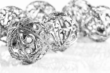 Image showing Silver Christmas balls