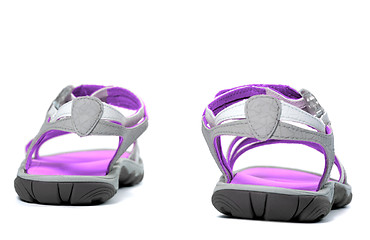 Image showing Summer sandals. Back view.