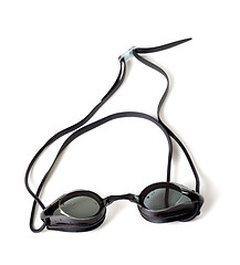 Image showing Wet goggles for swimming on white background.