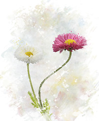 Image showing Spring Flowers Watercolor