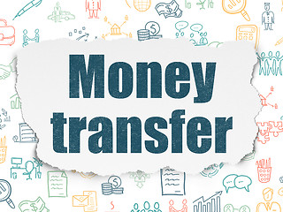 Image showing Finance concept: Money Transfer on Torn Paper background