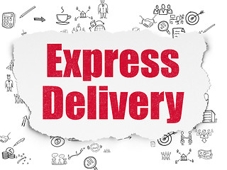 Image showing Finance concept: Express Delivery on Torn Paper background