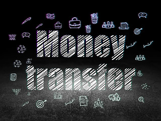 Image showing Finance concept: Money Transfer in grunge dark room