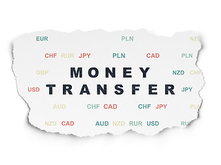 Image showing Business concept: Money Transfer on Torn Paper background