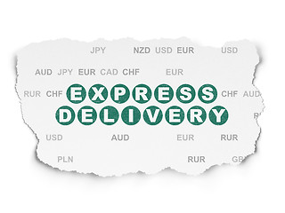 Image showing Business concept: Express Delivery on Torn Paper background