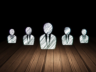 Image showing Finance concept:  business man icon in grunge dark room