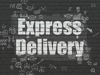 Image showing Finance concept: Express Delivery on wall background