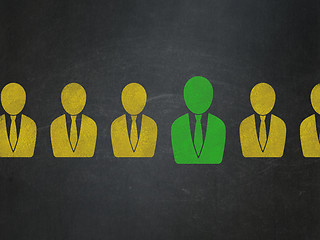 Image showing Finance concept: green business man icon on School Board background