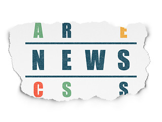 Image showing News concept: word News in solving Crossword Puzzle