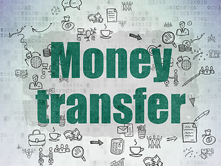 Image showing Finance concept: Money Transfer on digital background