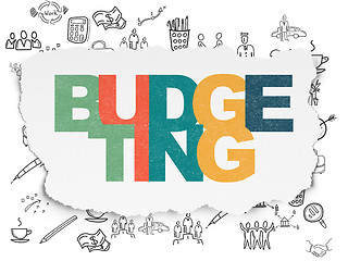 Image showing Business concept: Budgeting on Torn Paper background