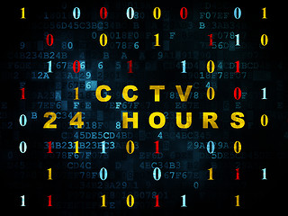 Image showing Privacy concept: CCTV 24 hours on Digital background