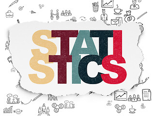 Image showing Business concept: Statistics on Torn Paper background