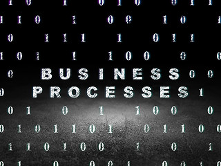 Image showing Finance concept: Business Processes in grunge dark room
