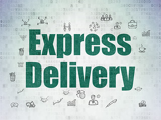 Image showing Business concept: Express Delivery on digital background