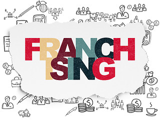 Image showing Business concept: Franchising on Torn Paper background