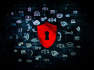 Image showing Security concept: Shield With Keyhole on Digital background