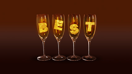 Image showing A few glasses with the text 