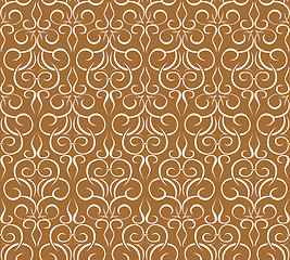 Image showing Repeating pattern on a brown. seamless wallpaper