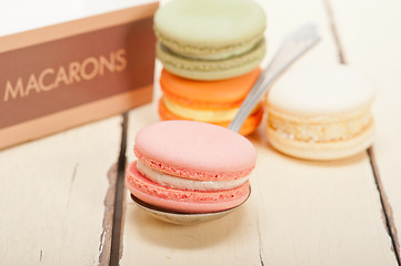 Image showing colorful french macaroons 