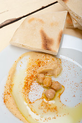 Image showing Hummus with pita bread 