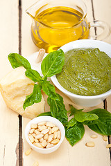 Image showing Italian basil pesto sauce ingredients