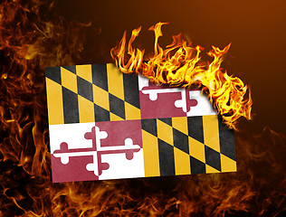 Image showing Flag burning - Maryland