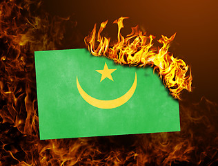 Image showing Flag burning - Mauritania