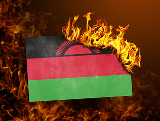 Image showing Flag burning - Malawi