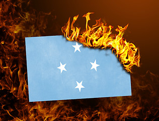 Image showing Flag burning - Micronesia