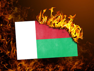 Image showing Flag burning - Madagascar