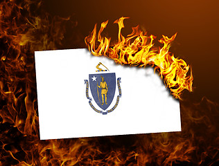 Image showing Flag burning - Massachusetts