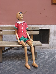 Image showing Doll on a bench