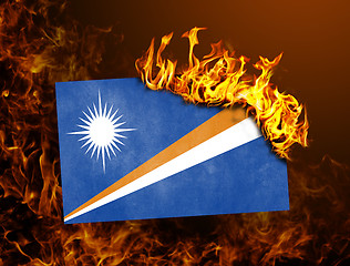 Image showing Flag burning - Marshall Islands