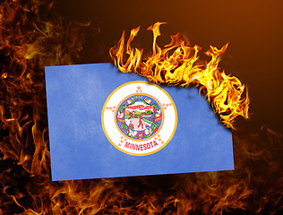 Image showing Flag burning - Minnesota