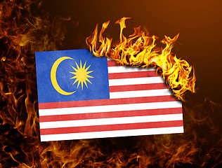 Image showing Flag burning - Malaysia