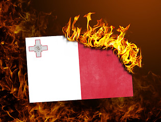 Image showing Flag burning - Malta