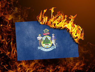 Image showing Flag burning - Maine
