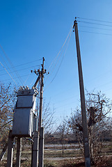 Image showing transformer concrete pillars