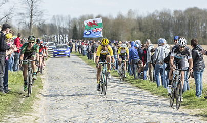 Image showing Group of Cyclists- Paris Roubaix 2015