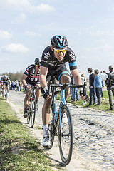 Image showing Two Cyclists - Paris Roubaix 2015