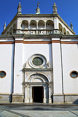 Image showing lombardy        busto arsizio  old   church  closed brick tower 