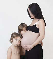 Image showing Children with pregnant mother