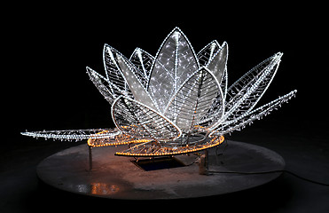 Image showing Beautiful glowing flower sculpture 