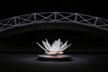 Image showing Beautiful glowing flower sculpture 