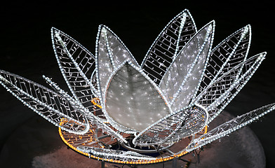 Image showing Beautiful glowing flower sculpture 