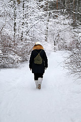 Image showing woman walks down  