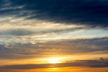 Image showing Sunset / sunrise with clouds.